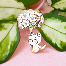 Load image into Gallery viewer, SECONDS SALE Sitting Hoya Bloom Kitty Enamel Pin
