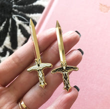 Load image into Gallery viewer, Moth Sword Enamel Pin