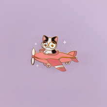 Load image into Gallery viewer, Cat Plane Enamel Pin