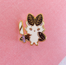 Load image into Gallery viewer, Metal Mousemoth Set of 2 Pins (Logo Pin and Knife Pin)
