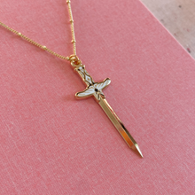 Load image into Gallery viewer, Moth Sword Enamel Necklace