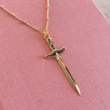 Load image into Gallery viewer, Moth Sword Enamel Necklace