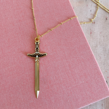 Load image into Gallery viewer, SECONDS SALE Moth Sword Enamel Necklace
