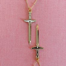 Load image into Gallery viewer, SECONDS SALE Moth Sword Enamel Necklace