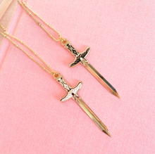 Load image into Gallery viewer, Moth Sword Enamel Necklace