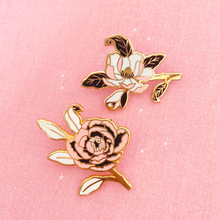 Load image into Gallery viewer, Flower Set- Magnolia and Peony Hard Enamel Pins
