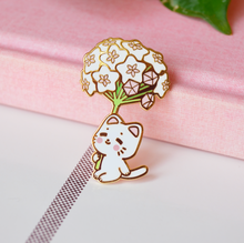 Load image into Gallery viewer, Sitting Hoya Bloom Kitty Enamel Pin