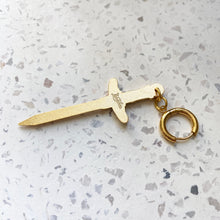 Load image into Gallery viewer, Huggie Hoop Moth Sword Earring- Single