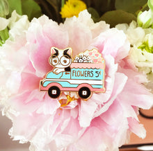 Load image into Gallery viewer, Cat Flower Truck Enamel Pin