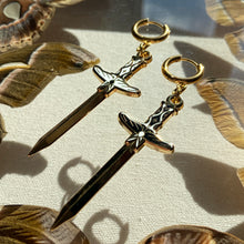 Load image into Gallery viewer, Huggie Hoop Moth Sword Earring- Single