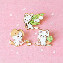 Load image into Gallery viewer, SECONDS SALE Lily of the Valley Kitty Enamel Pin
