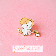 Load image into Gallery viewer, SECONDS SALE Rainbow Watering Pup Enamel Pin
