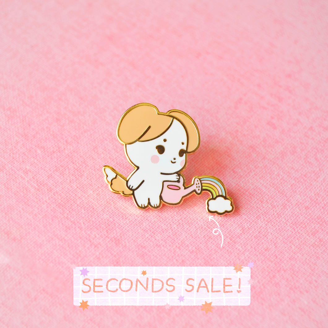 SECONDS SALE Rainbow Watering Pup Enamel Pin