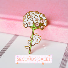 Load image into Gallery viewer, SECONDS SALE Swinging Hoya Bloom Kitty Enamel Pin
