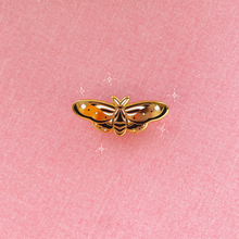 Load image into Gallery viewer, SECONDS SALE Stripe Moth Enamel Pin

