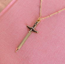 Load image into Gallery viewer, SECONDS SALE Moth Sword Enamel Necklace
