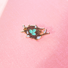 Load image into Gallery viewer, Blue Nest Enamel Pin
