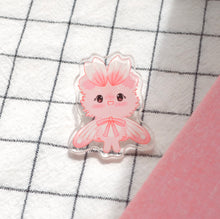 Load image into Gallery viewer, Pink Petal Mousemoth Acrylic Pin
