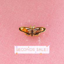 Load image into Gallery viewer, SECONDS SALE Stripe Moth Enamel Pin
