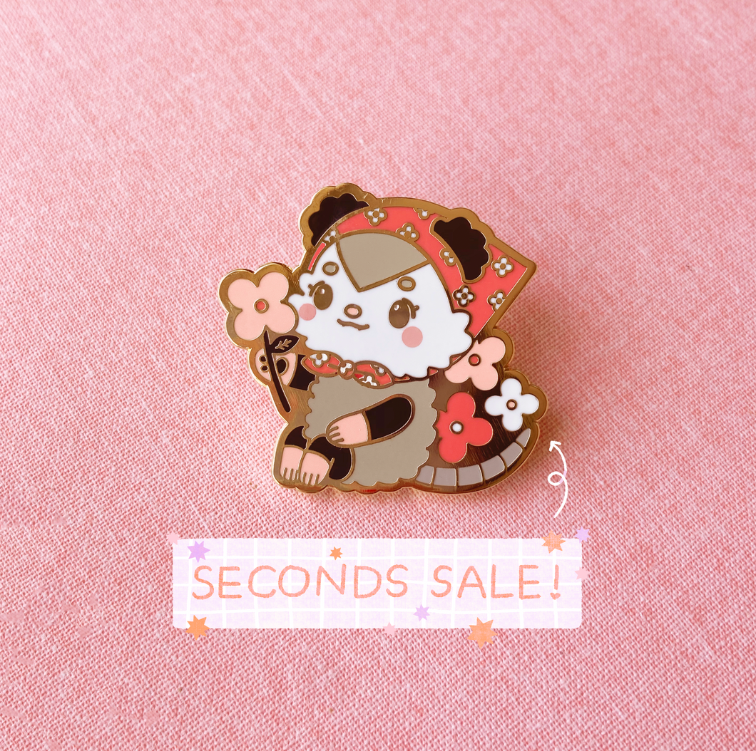 SECONDS SALE Persimmon Opossum Pin