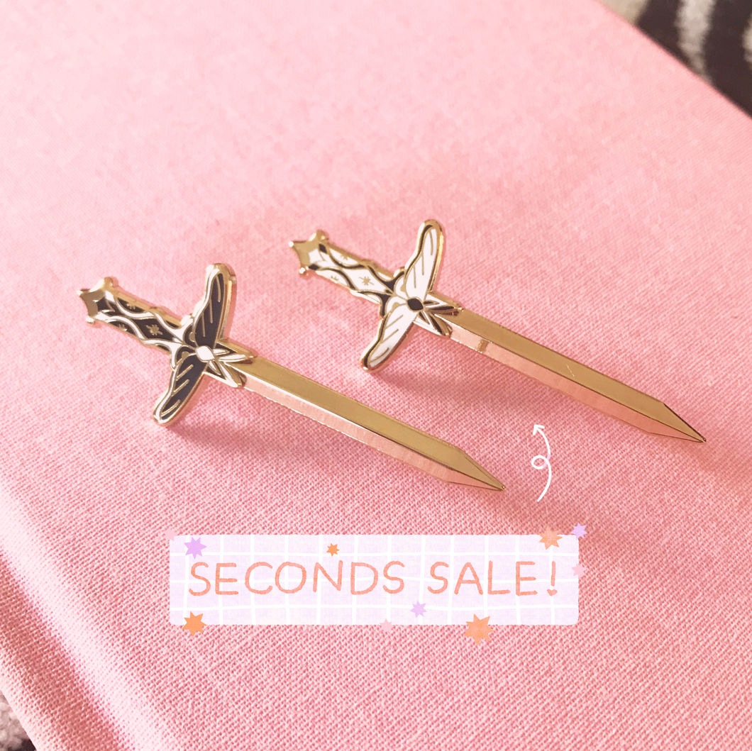 SECONDS SALE Moth Sword Enamel Pin