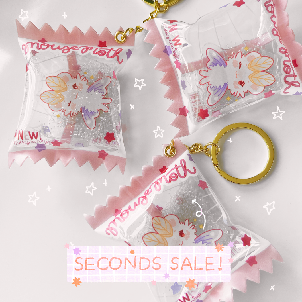 SECONDS SALE Mousemoth Candy Shaker Keychain