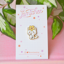 Load image into Gallery viewer, Tiny Hoya Head Kitty Enamel Pin
