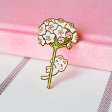 Load image into Gallery viewer, Swinging Hoya Bloom Kitty Enamel Pin
