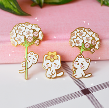 Load image into Gallery viewer, Tiny Hoya Head Kitty Enamel Pin
