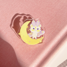 Load image into Gallery viewer, Moonbeam Mousemoth Acrylic Pin
