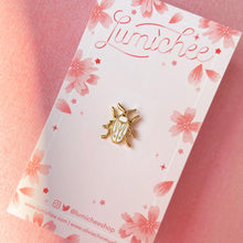Load image into Gallery viewer, SECONDS SALE Tiny Bugs- Moth and Beetle Enamel Pins

