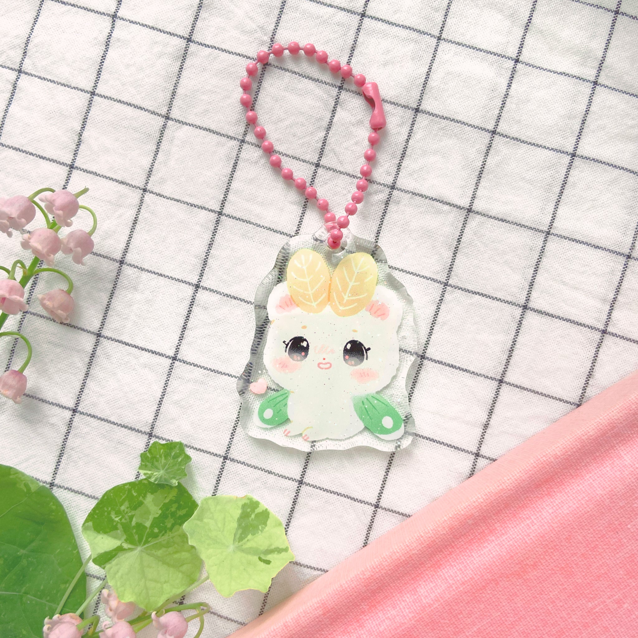 Chibi Mousemoth Acrylic Keychain (Double Sided and Sparkly