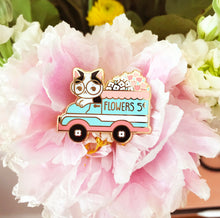Load image into Gallery viewer, Cat Flower Truck Enamel Pin

