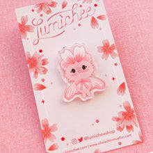 Load image into Gallery viewer, Pink Petal Mousemoth Acrylic Pin
