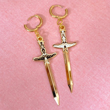 Load image into Gallery viewer, Huggie Hoop Moth Sword Earring- Single
