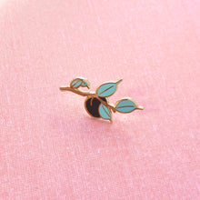 Load image into Gallery viewer, Tiny Plum Branch Enamel Pin
